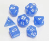 Chessex - Frosted Polyhedral 7-Dice Set - Blue w/White
