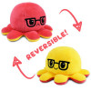 Tee Turtle Reversible Plushie - Octopus Red/Yellow with Glasses