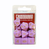 Crossguard Classic Opaque Polyhedral 10-Dice Set C21 - Pink w/Gold Crossguard Classic Opaque Polyhedral 10-Dice Set C21 - Pink w/Gold