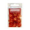 Crossguard Marble with Colour Print Polyhedral 10-Dice Set MG03 - Red