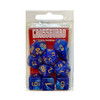 Crossguard Marble with Colour Print Polyhedral 10-Dice Set MG05 - Blue