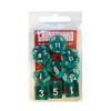Crossguard Translucent Polyhedral 10-Dice Set T11 - Teal