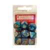 Crossguard Colour Mix Polyhedral 10-Dice Set V16 - Teal/Grey w/ Gold