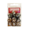Crossguard Colour Mix Polyhedral 10-Dice Set V51 - Silver/Brown
