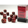 Chessex - Vortex D6 Dice Block 12-Dice Set - Burgundy w/Gold