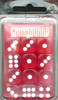 Crossguard Translucent 16mm D6 12-Dice Set TR01 - Red w/ White pips