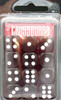 Crossguard Translucent 16mm D6 12-Dice Set TR02 - Cola w/ White pips