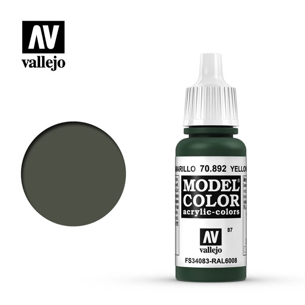 Vallejo Model Color Paint: Flat Yellow, Accessories & Supplies