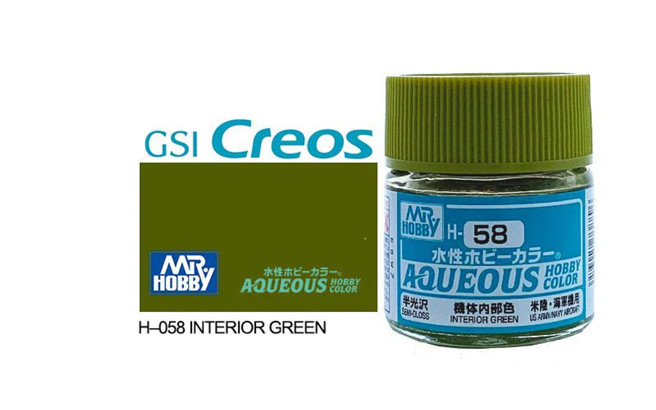 Mr Hobby Aqueous H058 Semi Gloss Interior Green 10ml Vagabond Games
