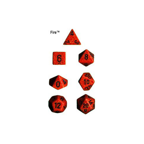 Chessex Speckled Polyhedral 7-Dice Set - Fire Design