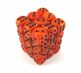 Chessex - Vortex D6 Dice Block 36-Dice Set - Orange w/black Chessex - Vortex D6 Dice Block 36-Dice Set - Orange w/black