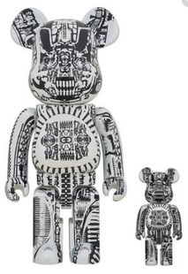 Medicom Toy Be@rbrick H.R. Giger White Chrome 100% & 400% Set Medicom Toy Be@rbrick H.R. Giger White Chrome 100% & 400% Set