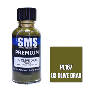 SMS Premium Acrylic Lacquer 30ml - US Olive Drab SMS Premium Acrylic Lacquer 30ml - US Olive Drab