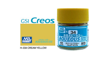 Mr Hobby Aqueous H034 Gloss Cream Yellow 10ml