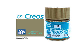 Mr Hobby Aqueous H009 Metallic Gloss Gold 10ml