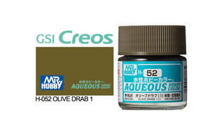 Mr Hobby Aqueous H052 Semi Gloss Olive Drab 1 10ml