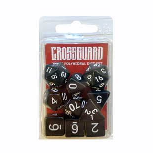 Crossguard Classic Opaque Polyhedral 10-Dice Set C06 - Black