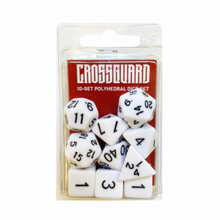 Crossguard Classic Opaque Polyhedral 10-Dice Set C07 - White Crossguard Classic Opaque Polyhedral 10-Dice Set C07 - White
