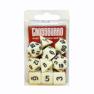 Crossguard Classic Opaque Polyhedral 10-Dice Set C08 - Ivory Crossguard Classic Opaque Polyhedral 10-Dice Set C08 - Ivory