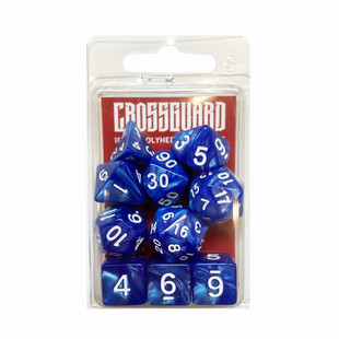 Crossguard Marble Polyhedral 10-Dice Set M03 - Blue Crossguard Marble Polyhedral 10-Dice Set M03 - Blue