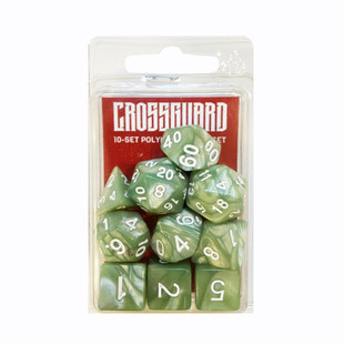 Crossguard Marble Polyhedral 10-Dice Set M13 - Pale Green