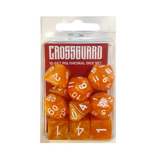 Crossguard Marble Polyhedral 10-Dice Set M15 - Orange Crossguard Marble Polyhedral 10-Dice Set M15 - Orange