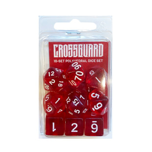 Crossguard Translucent Polyhedral 10-Dice Set T01 - Red Crossguard Translucent Polyhedral 10-Dice Set T01 - Red