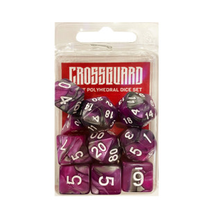 Crossguard Colour Mix Polyhedral 10-Dice Set V14 - Purple/Grey