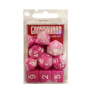 Crossguard Colour Mix Polyhedral 10-Dice Set V27 - Pink/White