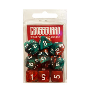 Crossguard Colour Mix Polyhedral 10-Dice Set V25 - Green/Red Crossguard Colour Mix Polyhedral 10-Dice Set V25 - Green/Red