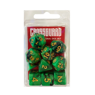 Crossguard Colour Mix Polyhedral 10-Dice Set V02 - Green/Black Crossguard Colour Mix Polyhedral 10-Dice Set V02 - Green/Black