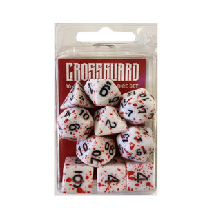 Crossguard Coated and Imprint Polyhedral 10-Dice Set VC02 - Graffiti Red