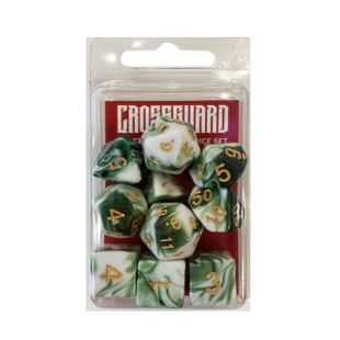 Crossguard Typhoon Polyhedral 10-Dice Set VT03 - Green/White