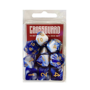 Crossguard Typhoon Polyhedral 10-Dice Set VT05 - Blue/White