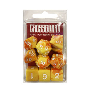 Crossguard Colour Mix Polyhedral 10-Dice Set V50 - Yellow/Orange