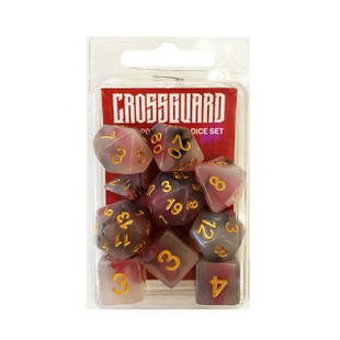 Crossguard Colour Mix Polyhedral 10-Dice Set V54 - Frosted Red/Black