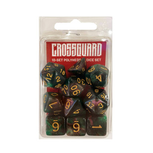 Crossguard Galaxy Polyhedral 10-Dice Set GG03 - Green/Red