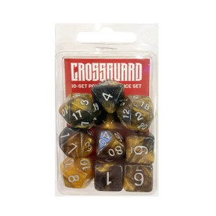 Crossguard Galaxy Polyhedral 10-Dice Set GG05 - Black/Gold