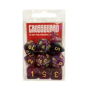 Crossguard Galaxy Polyhedral 10-Dice Set GG10 - Purple/Black