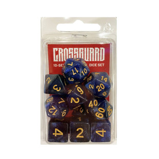 Crossguard Galaxy Polyhedral 10-Dice Set GG12 - Blue/Black
