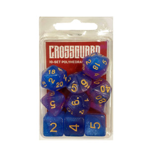 Crossguard Galaxy Polyhedral 10-Dice Set GG15 - Blue/Purple