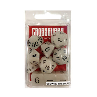 Crossguard Glow Polyhedral 10-Dice Set GL01 - White