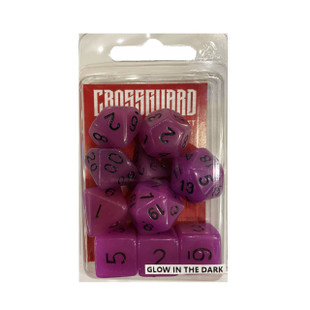 Crossguard Glow Polyhedral 10-Dice Set GL03 - Purple