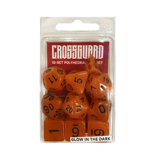 Crossguard Glow Polyhedral 10-Dice Set GL04 - Orange