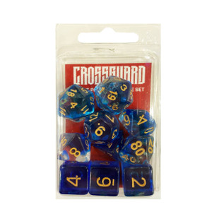 Crossguard Nebula Polyhedral 10-Dice Set N05 - Blue w/Gold