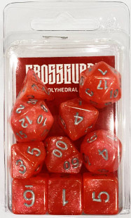 Crossguard Nova Polyhedral 10-Dice Set NV01 - Red w/ Silver