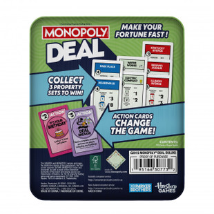 Monopoly Deal Card Game in Collectible Storage Tin