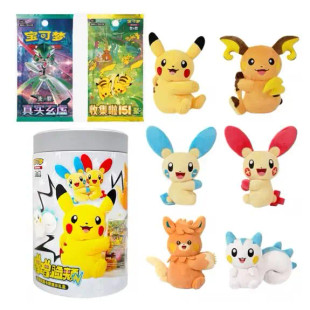 Pokemon TCG Nuzzle Cheeks Plush Gift Tin 6pc Display (Chinese)