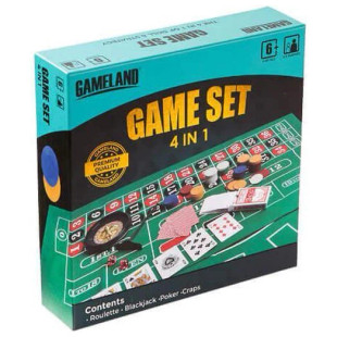 Gameland 4 in 1 Casino Set