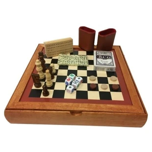 Gameland Deluxe 7 in 1 Wooden Game Set